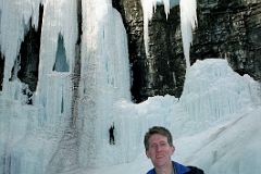 12 Jerome Ryan With Frozen Upper Falls Behind In Johnston Canyon In Winter
